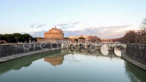 圣安杰洛城堡罗马意大利时间流逝4K视频的预览图