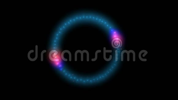 圆形光环图案霓虹灯科学未来粒子能量扫描数据视频的预览图