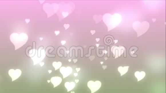 粉红色的心浮在浅粉色的背景上视频的预览图