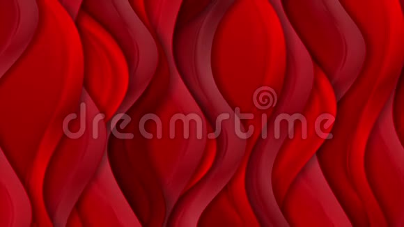 鲜艳的红色抽象丝绸波浪图案视频动画视频的预览图
