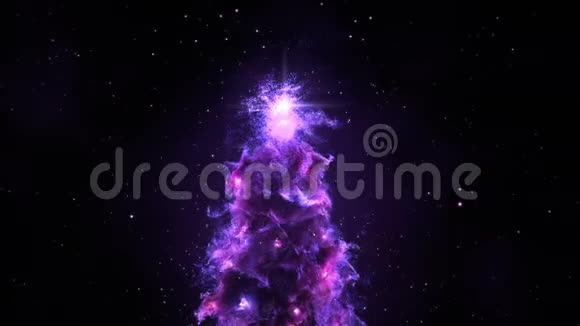紫薇星云圣诞枞树背景4k分辨率视频的预览图