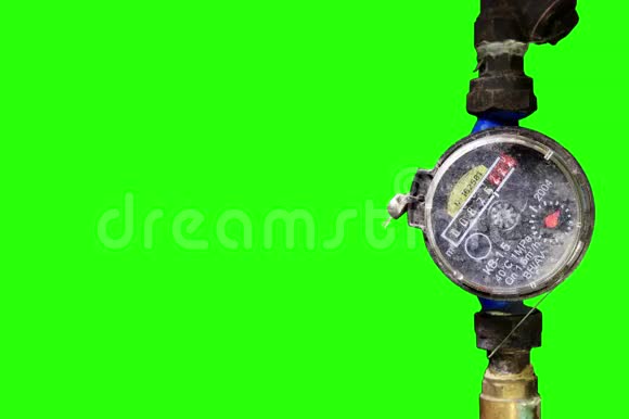 4K带绿色屏幕的旧水表超高清视频的预览图