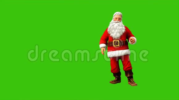 圣诞老人在绿色屏幕上跳舞在圣诞节4K无缝循环动画视频的预览图