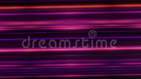 闪烁霓虹灯线条的抽象背景动画水平明亮霓虹灯线的固体旋转背景视频的预览图
