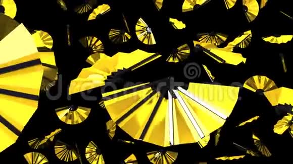 黑背景上的金扇视频的预览图