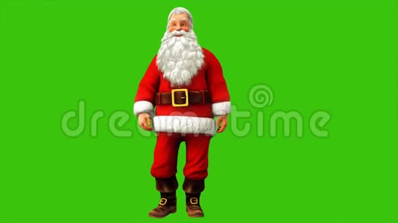 圣诞老人在绿色屏幕上跳舞在圣诞节4K无缝循环动画视频的预览图