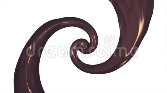 焦糖巧克力油漆泄漏超现实螺旋慢动画背景新质量运动图形复古视频的预览图