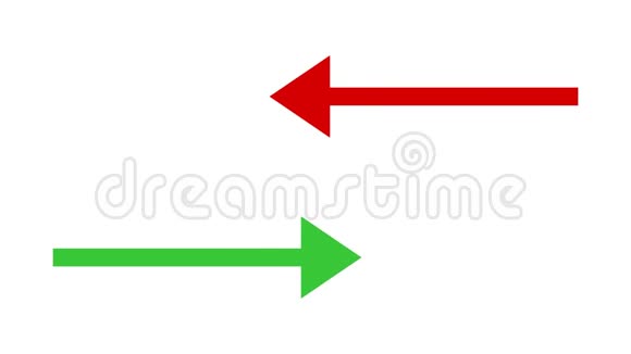 红色和绿色箭头相互指向好的和坏的选择商业概念视频的预览图