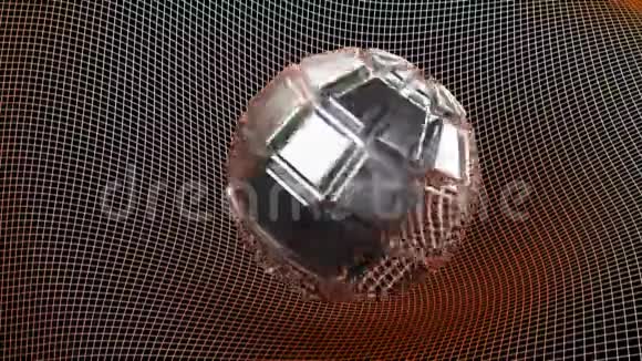 变形网格表面的抽象浮雕金属铬物体三维渲染图视频的预览图