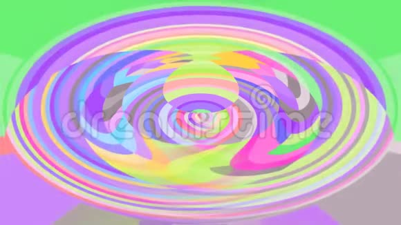 抽象的彩色彩色动画视频背景椭圆形状从中央延伸到边缘美丽快乐视频的预览图