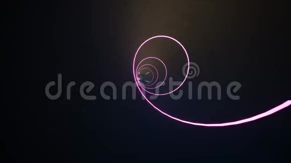 隧道霓虹灯在3D风格的蓝色背景氖方形激光器抽象运动设计背景粉色背景视频的预览图