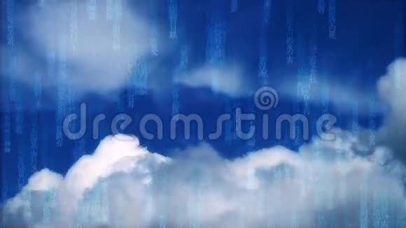 蓝色矩阵多云的天空视频的预览图