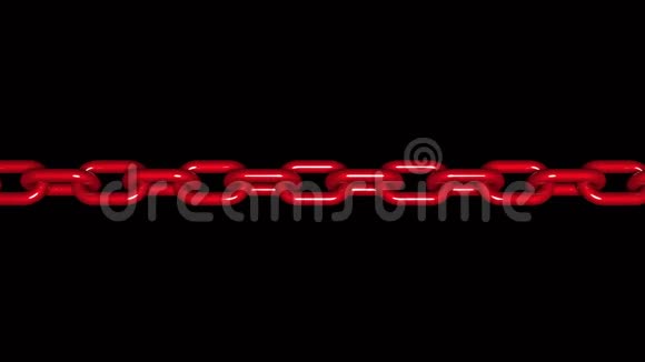 红色汽车油漆材料金属链的4k动画不锈钢链运动区块链视频的预览图