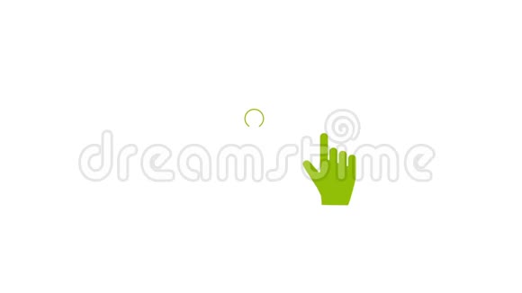 动画的绿色手点击图标视频的预览图