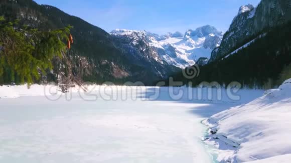 奥地利萨尔茨卡梅尔古特戈索冬季高地戈索斯特湖视频的预览图