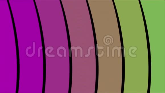 条纹背景移动波的平面设计动画彩色移动波浪条纹背景的抽象视频的预览图
