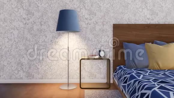 双人床极简卧室室内特写视频的预览图