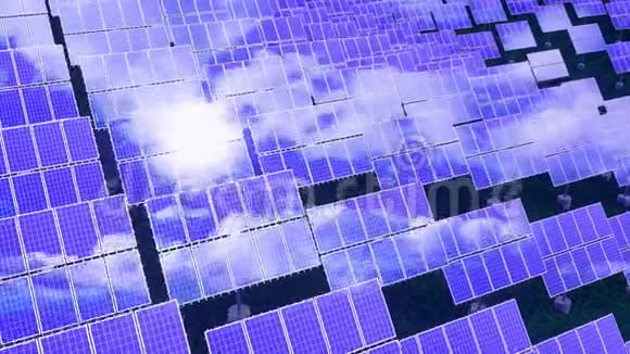 太阳能电池板可再生能源概念3D4k动画视频的预览图