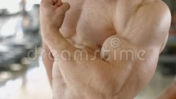肌肉发达的健美运动员视频的预览图