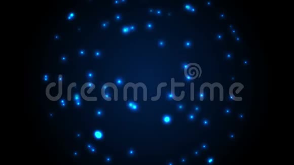 深蓝色抽象发光的圆形灯光视频动画视频的预览图