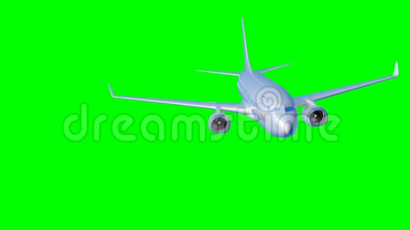 飞机在绿色背景上飞行3D译文视频的预览图