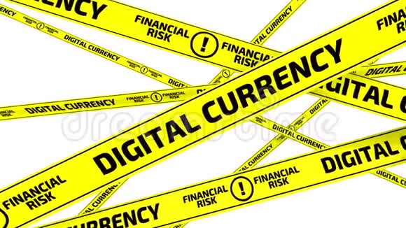 数字货币财务风险黄色警示带视频的预览图