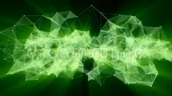 发光神经网络转换为绿色霓虹灯文字的动画谢谢视频的预览图