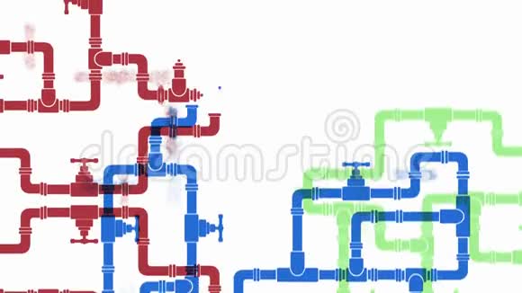 供水系统的增长平面循环动画视频的预览图