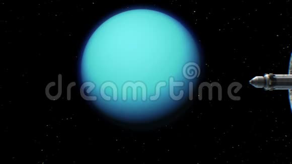 天王星背景下的星际宇宙飞船视频的预览图
