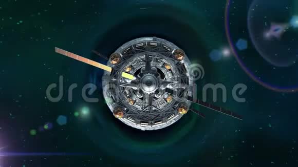 穿越科幻宇宙飞船的门背景是太空翘曲绿色屏幕三维动画视频的预览图