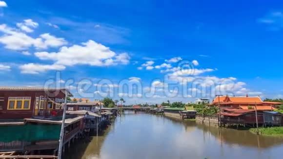 泰国Nonthaburi运河附近的农村村庄视频的预览图
