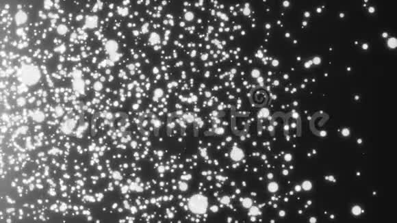 空间中许多抽象的小白粒子计算机生成抽象背景三维渲染视频的预览图