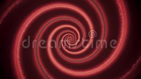 抽象红色风暴眼缓缓旋转螺旋无缝环行无限旋转螺旋图示运动背景视频的预览图