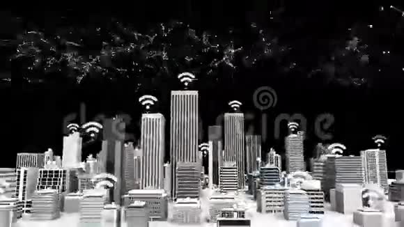 智能城市的WIFI图标连接网格类型互联网视频的预览图