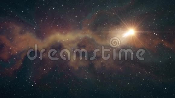 孤独的大星闪烁着柔和的星云星夜空动画背景新品质自然风景凉爽视频的预览图