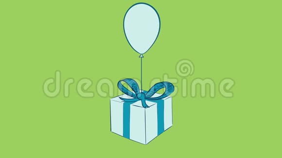 绿色上的礼品盒和气球视频的预览图