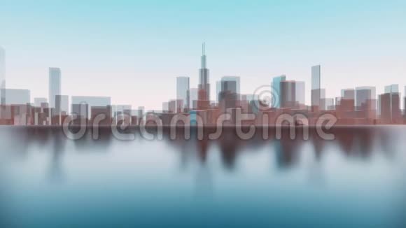 3D芝加哥市中心海湾景观视频的预览图