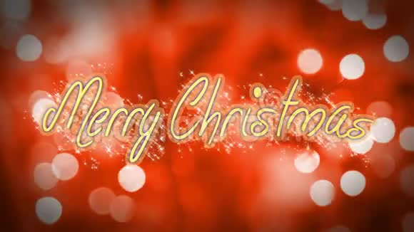 圣诞快乐在浪漫的红色背景下创造祝贺信息视频的预览图