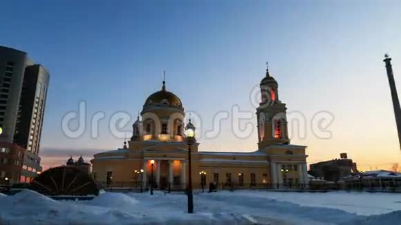 圣三一大教堂叶卡捷琳堡时间流逝视频的预览图
