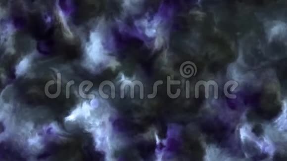 空间星云中风暴蓝紫色云的4k视频缓慢移动形成和溶解4k3840p24fps视频的预览图