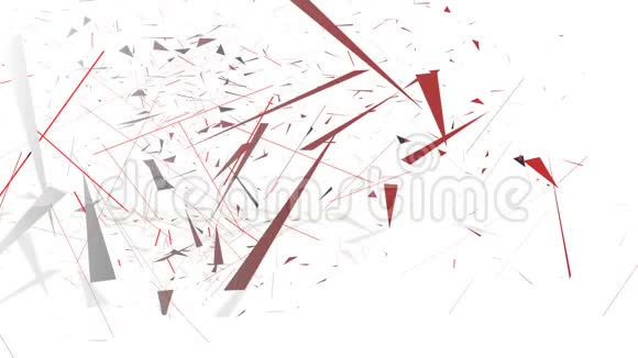 三维红色多边形旋转并组装成3D比特币符号和Colomns4k3d白色背景清洁动画视频的预览图