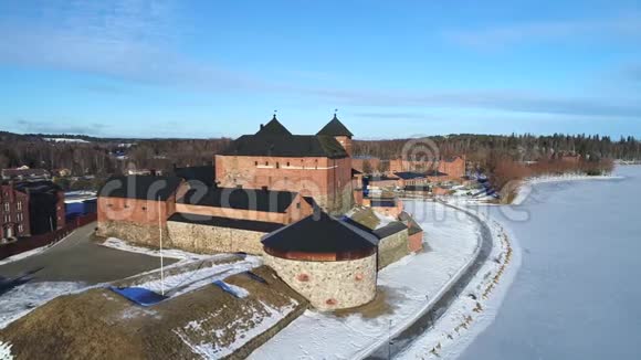 哈梅内林那城古要塞的俯视图芬兰视频的预览图
