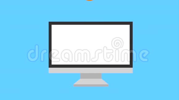 电脑屏幕支付在线图标上的硬币视频的预览图