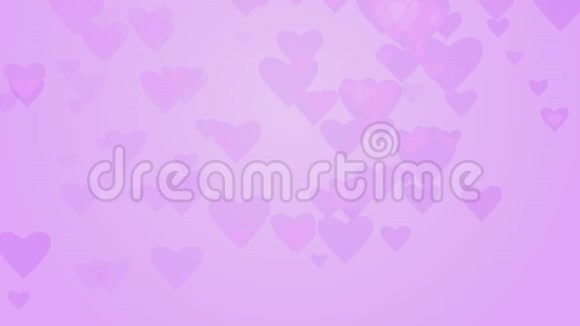 生日活动浮动紫心柔色底色浪漫飞红玫瑰情心婚礼背景为视频的预览图