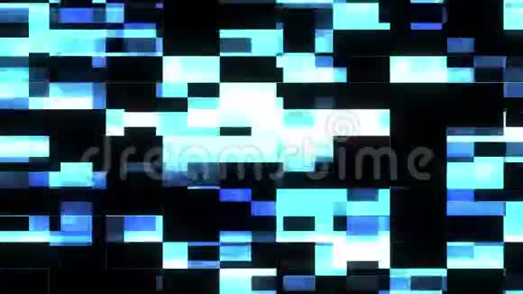快速蓝色故障干扰屏幕背景标志动画新质量数字抽搐技术彩色视频视频的预览图
