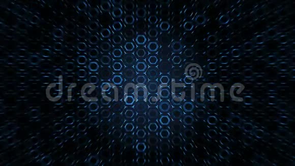 几何抽象未来主义蓝色背景与六边形与光线视频的预览图