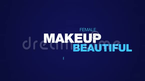彩妆美丽迷人脸蛋美丽时尚女性皮肤女孩肖像动画字云背景在uhd4k视频的预览图