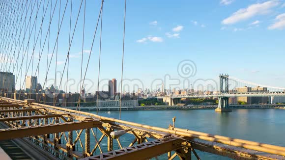 日落布鲁克林大桥帝国观4k时间从纽约视频的预览图
