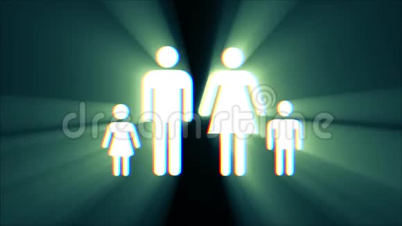 全家族符号故障屏幕失真光线显示动画无缝环路背景新质量视频的预览图