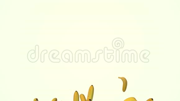掉在白色背景上的香蕉视频的预览图